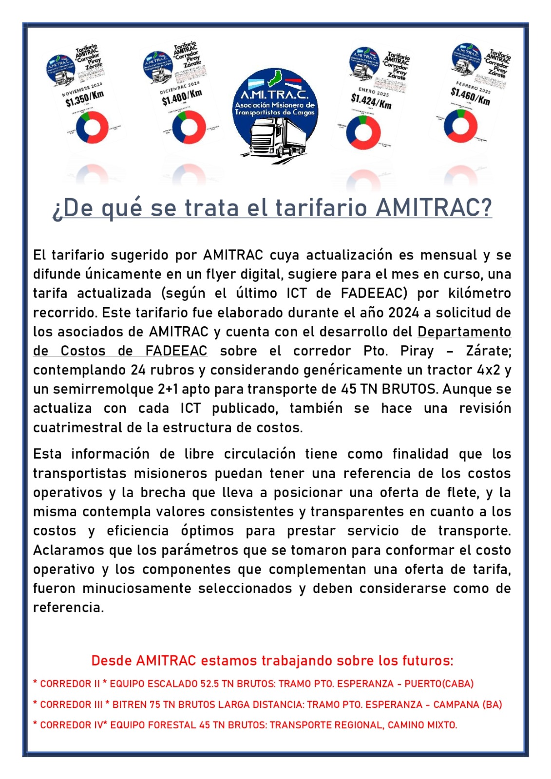 Que es el Tarifario AMITRAC